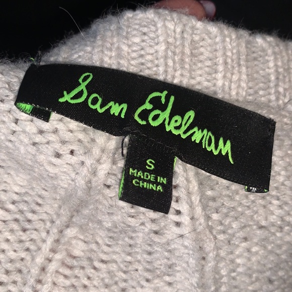 🤍 SAM EDELMAN | Dove Pointelle Knit Mix Sweater - Picture 7 of 9